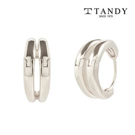 [TANDY] Signature Earrings TDE303: Timeless 92.5% Pure Silver Plated Daily Ring Earrings for a Luxurious Touch - Made in Korea